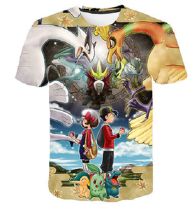 Pokemon T-Shirt für Kinder (Unisex) - Motiv: Entei, Lugia, Ho-Oh - Tinisu