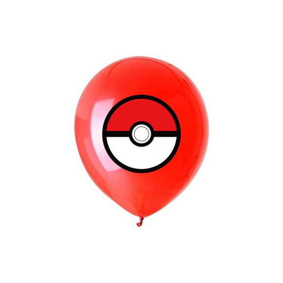 10x Pokemon Ballons Set - Rot Kinder Geburtstag Luftballons - Tinisu