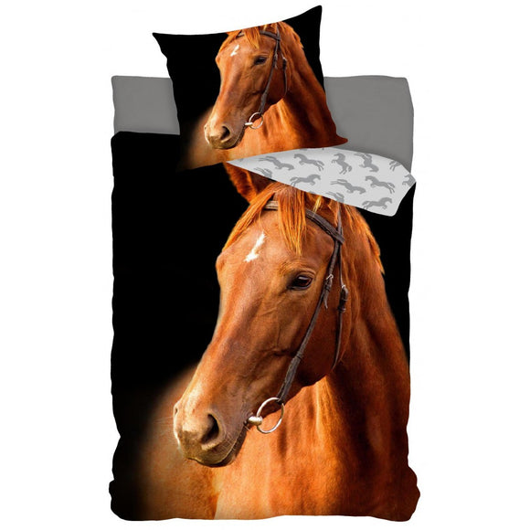 Pony Bettwäsche Pferde - weiche Baumwolle - Kissen und Decke - Tinisu