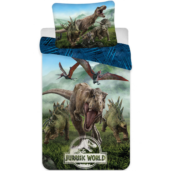 Jurassic World Bettwäsche - weiche Baumwolle - Kissen und Decke - Tinisu