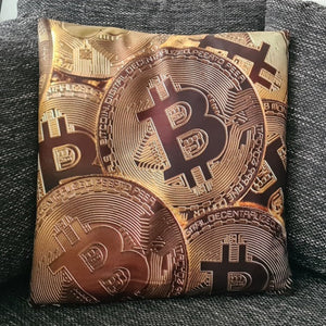 Designer Kissenbezug Bitcoin - 45cm x 45cm - Tinisu