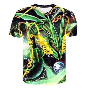 Pokemon T-Shirt für Kinder (Unisex) - Motiv: Mega Rayquaza - Tinisu