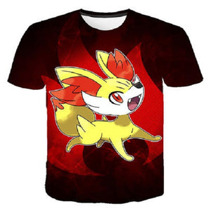 Pokemon T-Shirt für Kinder (Unisex) - Motiv: Fynx / Fennekin - Tinisu