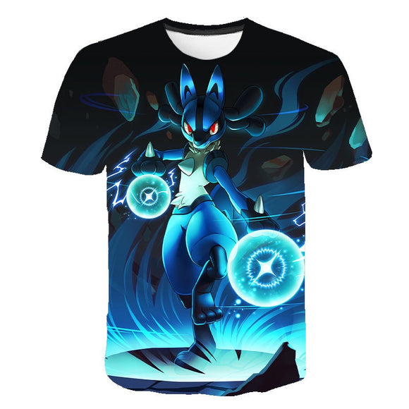 Pokemon T-Shirt für Kinder (Unisex) - Motiv: Lucario - Tinisu