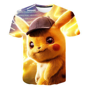 Pokemon T-Shirt für Kinder (Unisex) - Motiv: Meisterdetektiv Pikachu - Tinisu