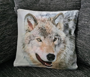 Dekorativer Tier Kissenbezug: Wolf - 40cm x 40cm - Tinisu