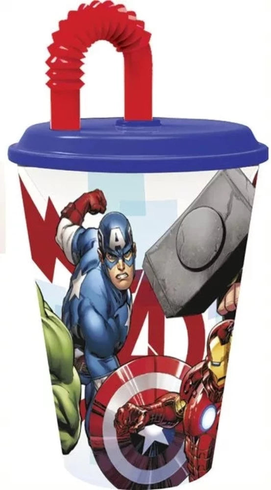 Avengers Marvel Plastikbecher mit Strohhalm für Kinder - Tinisu