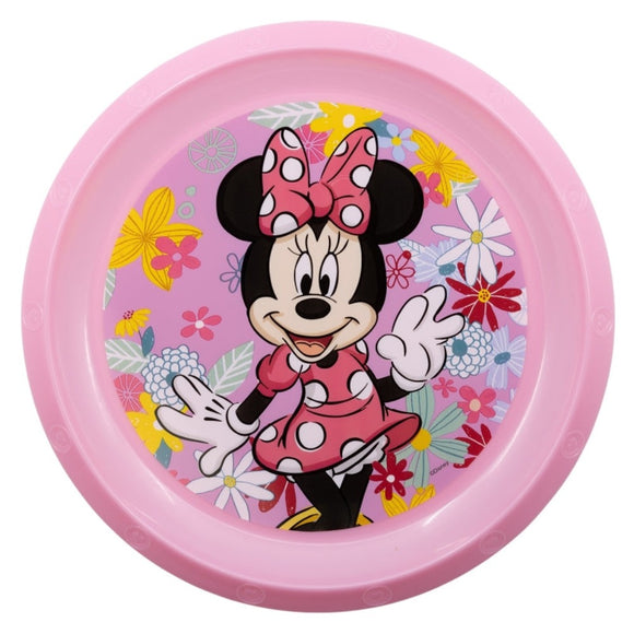 Minnie Maus Plastik-Teller Kunststoffset für Kinder - Mikrowelle geeignet - Tinisu