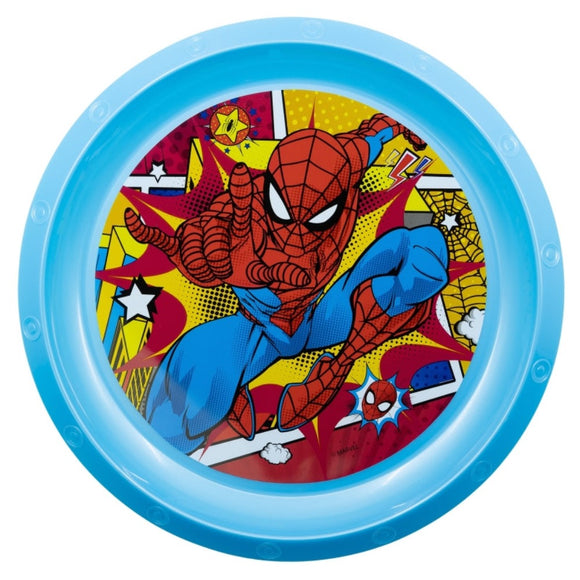 Spiderman Plastik-Teller Kunststoffset für Kinder - Mikrowelle geeignet - Tinisu