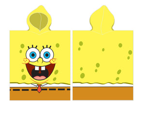 Spongebob Kinder weicher Poncho kuschelig 50 x 110 cm Kuscheldecke - Tinisu